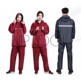 NP-72🔥พร้อมส่ง🔥 New Alitech เสื้อกันฝน เสื้อกันฝนสำหรับผู้ใหญ่ มีแถบสะท้อนแสง รุ่นหมวกติดเสื้อ ชุดกันฝน Waterproof Rain
