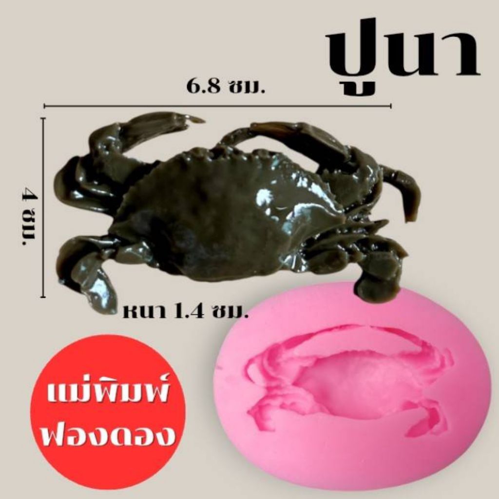 แม่พิมพ์ฟองดอง สำหรับทำขนมวุ้น ขนมต่างๆรูป ปูนา
