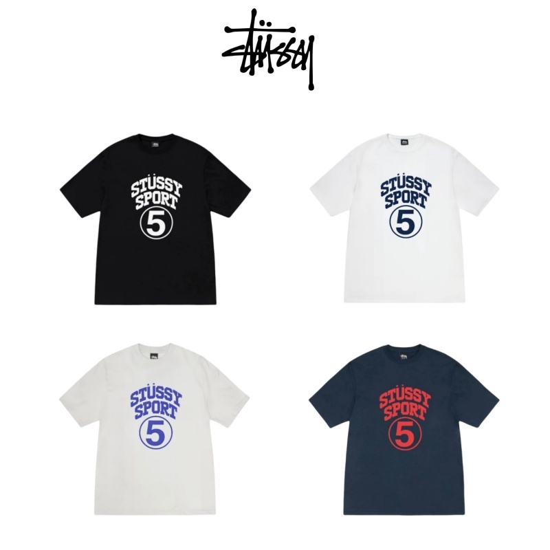 ของแท้ 💯% Stussy FW24 Sport Tee เสื้อยืดแขนสั้นผ้าฝ้ายพิมพ์ลาย Monogram