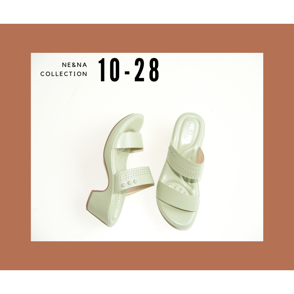 รองเท้าผู้หญิงเเบบเเตะสวมส้นสูงปานกลาง No. 10-28  NE&NA Collection Shoes