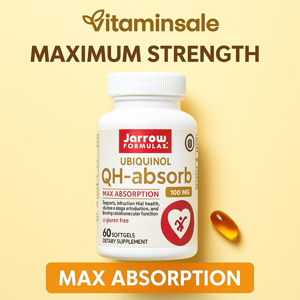 Jarrow Ubiquinol QH-Absorb 100mg 60 เม็ด โคเอนไซม์ Q10 รูปแบบดูดซึมดี
