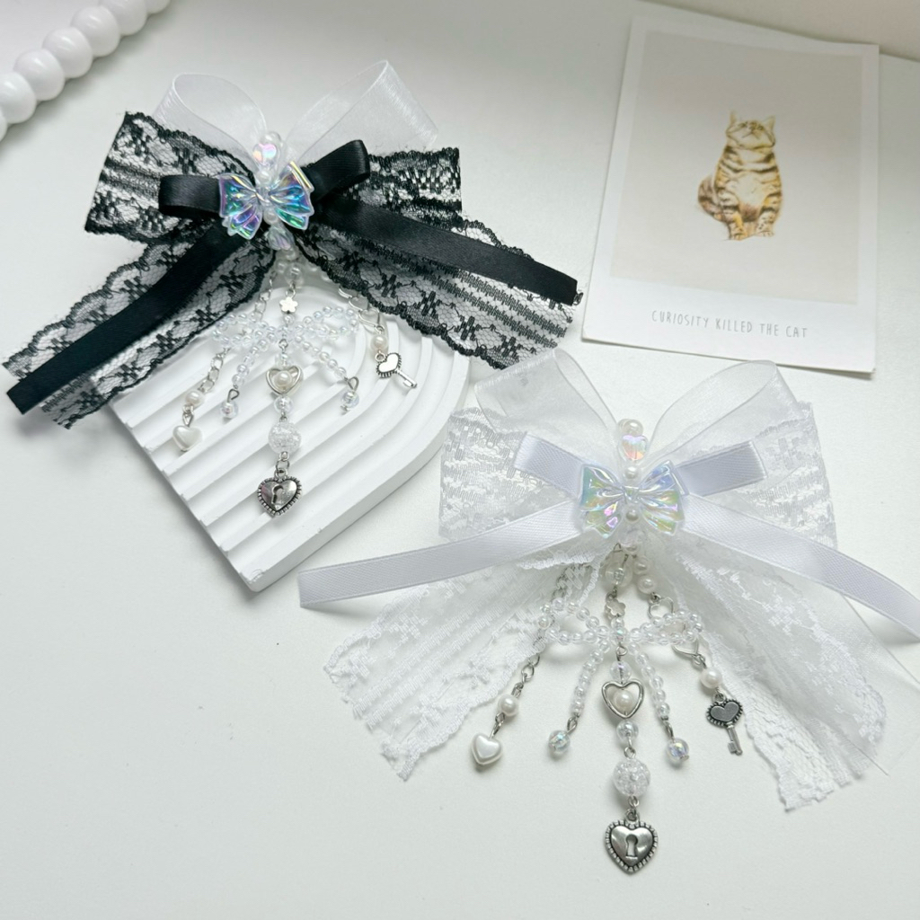 ที่รัดเข็มขัดนักเรียน สายรัดเข็มขัด ตัวตกเเต่งเข็มขัด ลูกไม้ลายโบว์