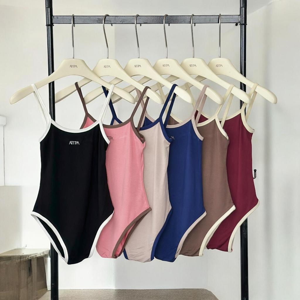 OPAL TWOTONE BODYSUIT บอดี้สูท ทรงาสยเดี่ยว คอวี สีทูโทน