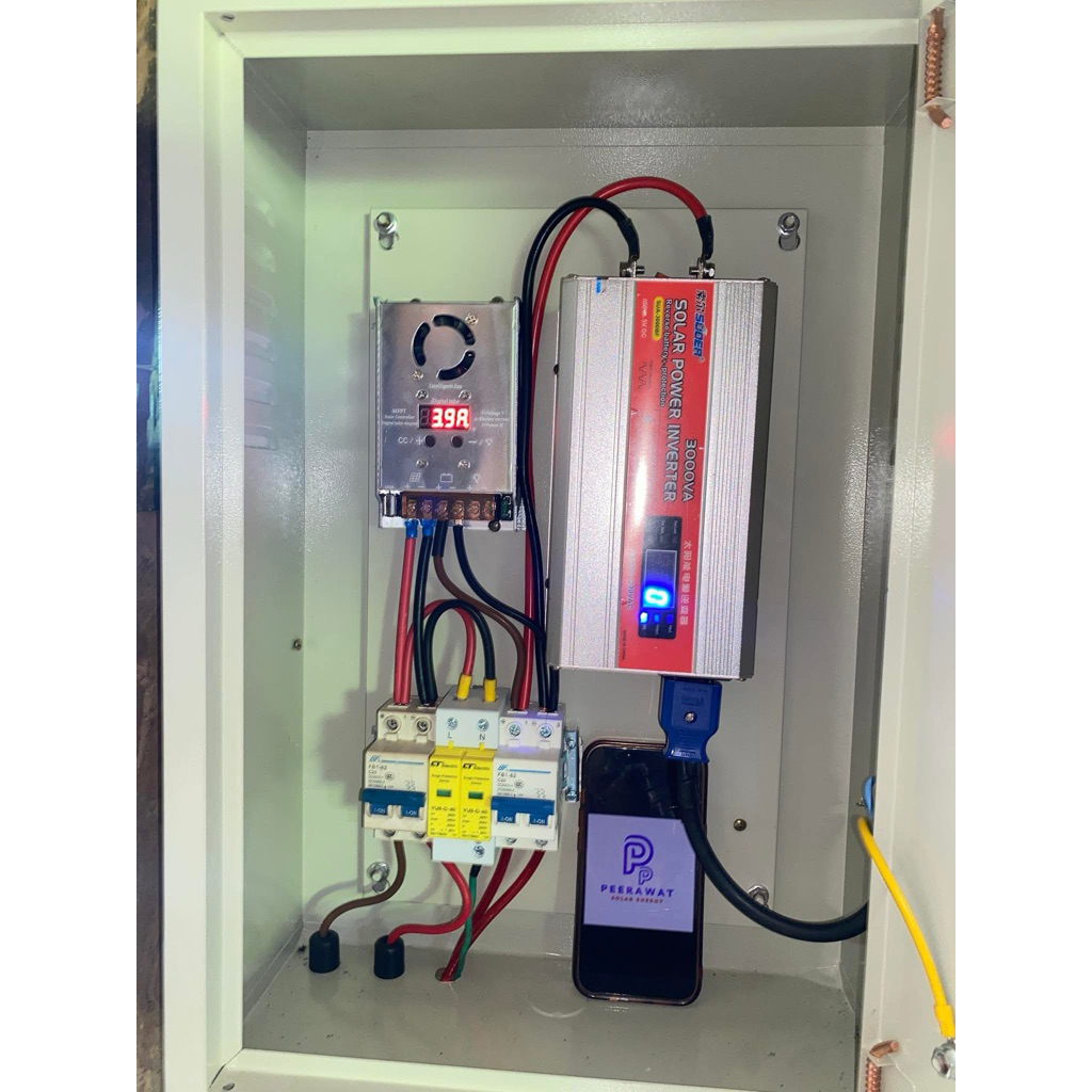 ชุดนอนนา โซล่าเซลล์ 3000W 12 V ตู้ชุดคอนโทรล อินเวอร์เตอร์ ชุดใช้โซล่าเซลล์