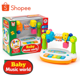 ของเล่นเด็ก Baby Music World เปียโนมีเสียงไฟ เสริมพัฒนาการ สีพาสเทล / สีสดใส / พร้อมกล่อง