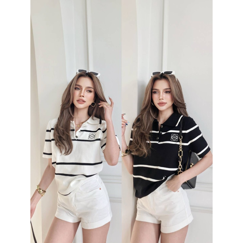 งานสั่งทอพรีเมี่ยม อะไหล่กระดุมนำเข้า 100% รุ่นนี้พลาดไม่ได้เลยคร่าาาา งานสวยมากๆ เนื้อดีทอยืดหยุ่นได้เยอะ อก42"