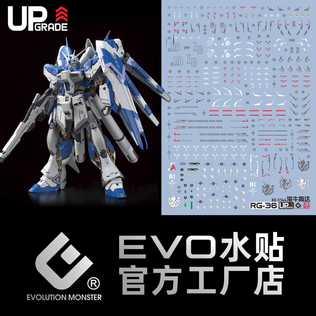 ดีคอลน้ำ DECAL EVO Upgrade RG RX-93-V2 HI-NU รุ่นใหม่ สีสด คมชัดกว่าเดิม สะท้อนแสงแบล็คไลด์