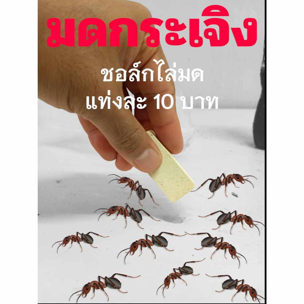 ชอล์กไล่มด ChalkLaiMod ชอล์กขีดไล่มด แค่ก้อนละ 1 บาทเท่านั้น ถูกมาก ใช้แล้วได้ผล มดหนีเรียบ  สรรพคุณ