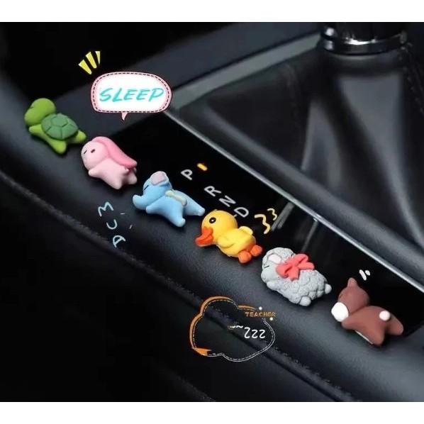 1 ชิ้น มินิ การ์ตูน นอน สัตว์ เครื่องประดับ / จี้เรซิน DIY สําหรับคอนโซลกลางรถยนต์ รถจักรยานยนต์ ที่จับ / อุปกรณ์ตกแต่งภ