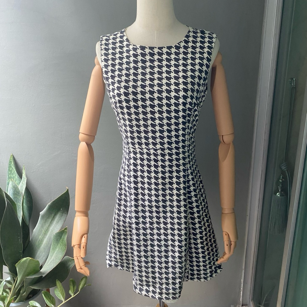 USED G2000 sleeveless gingham dress มือสอง