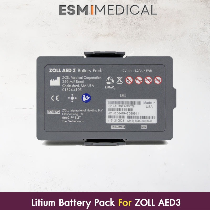 Zoll แบตเตอรี่ Lithium สำหรับเครื่อง ZOLL AED3 ของแท้ แบตเตอรี่ สำหรับเครื่อง AED Battery ZOLL 3 / B