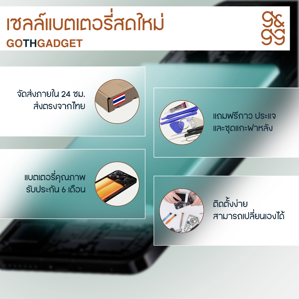 (ประกัน1ปี+6เดือน) แบตเตอรี่ Realme รุ่น C51/C55/V23/11x(5G)/Narzo50(4G/5G) ความจุ 5000mAh ส่งจากไทย ราคา ถูกที่สุด ดีลบีเคเค แกลเลอรีภาพที่ 3