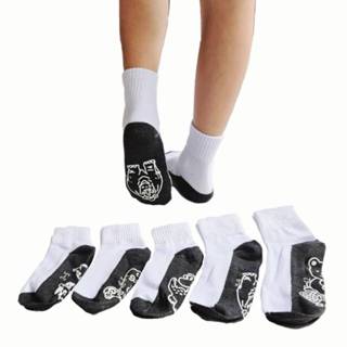 MW174 ถุงเท้าเด็กนักเรียน พื้นมีกันลื่น ขาวพื้นเทา แพ็ค12คู่…