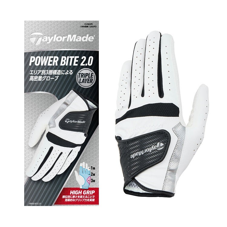 [11GOLF] ถุงมือกอล์ฟ สวมมือซ้าย TaylorMade Power Bite 2.0 Golf Gloves UN802 Triple Layer (Left Hand)