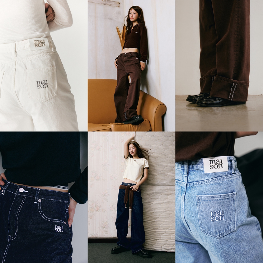 maison KEEPS | Pluto Jeans [Unisex] | กางเกงยีนส์ ทรงขากระบอกตรง กางเกงเอวกลาง (ระดับสะดือ) ไม่ใช่เอ
