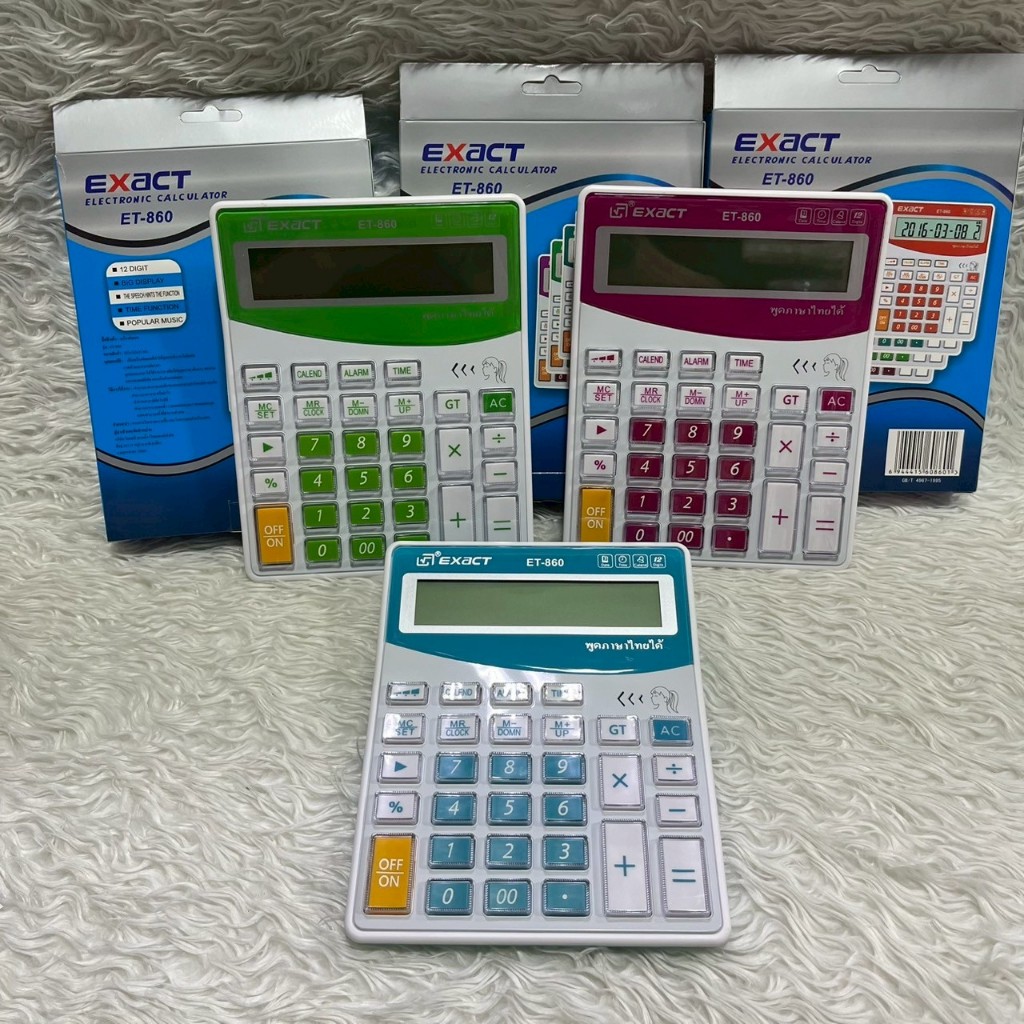 เครื่องคิดเลขEXACT ET-860 เครื่องคิดเลขมีเสียงภาษาไทย หน้าจอใหญ่ เครื่องคิดเลขเสียงภาษาไทย