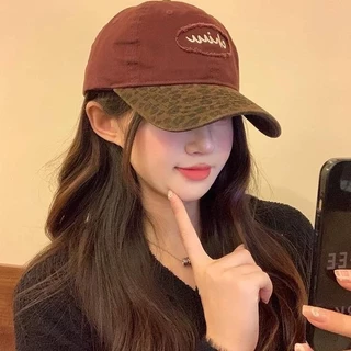 CODพร้อมส่ง💥 หมวกแก๊ป Y2K หมวกเบสบอลพิมพ์เสือดาว หมวกแฟชั่น หมวกบล็อคสี อเมริกันเจ๋ง.Artisanth