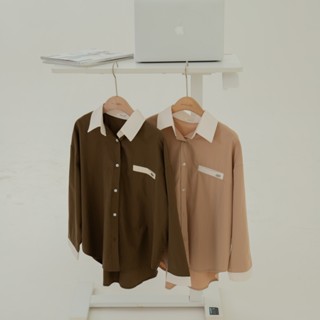 (พร้อมส่ง) avo julian shirt เสื้อเชิ้ตสีพื้นผ้า cotton รุ่นน…