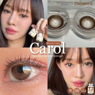 คอนแทคเลนส์ คุณเก้าใส่ Silicone Hydrogel ⭐️ Carol ⭐️(ขนาดกลาง) Mayaพรีเมี่ยม ค่าน้ำ60% นำเข้าจากเกาหลี 🇰🇷 Mayalens