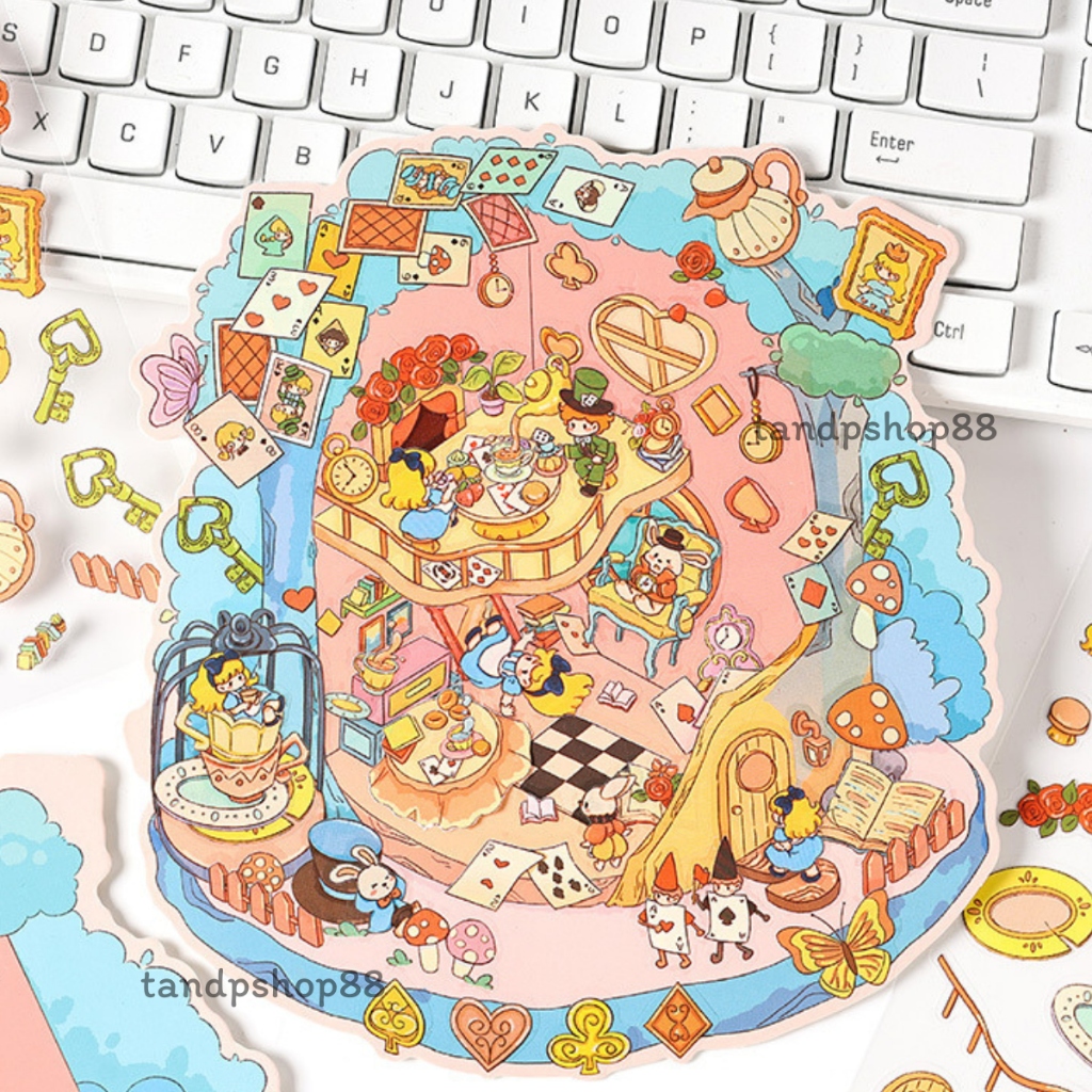 ฉากสติกเกอร์ 3มิติ ตกแต่งภูมิทัศน์ 3ชิ้น Scene Sticker 3D DIY