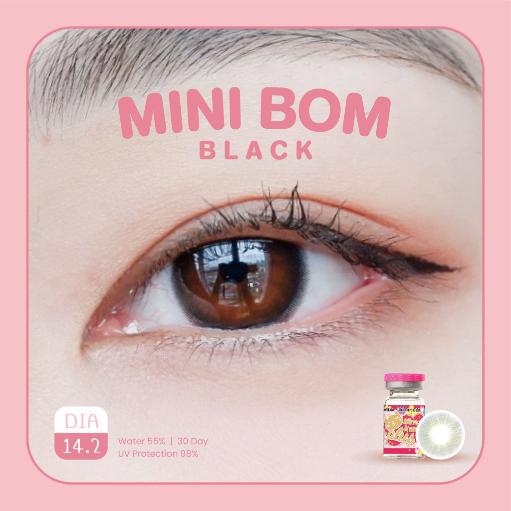 (ขายเหมาถูกๆ) mini Bom Black คอนแทคเลนส์ Kitty Kawaii
