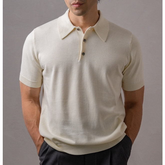Made to Mature Knitted Short Sleeve Polo - Ivory เสื้อโปโลผ้าถัก สีขาว