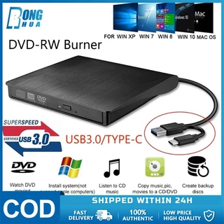 USB 3.0/TYPE-CUltra Slim External DVD-RW Burner/CD/DVD/VCD/Rewrite/ออปติคัลไดรฟ์แบบพกพาสีดำ ภายนอก ออปติคัลไดรฟ์ Drives