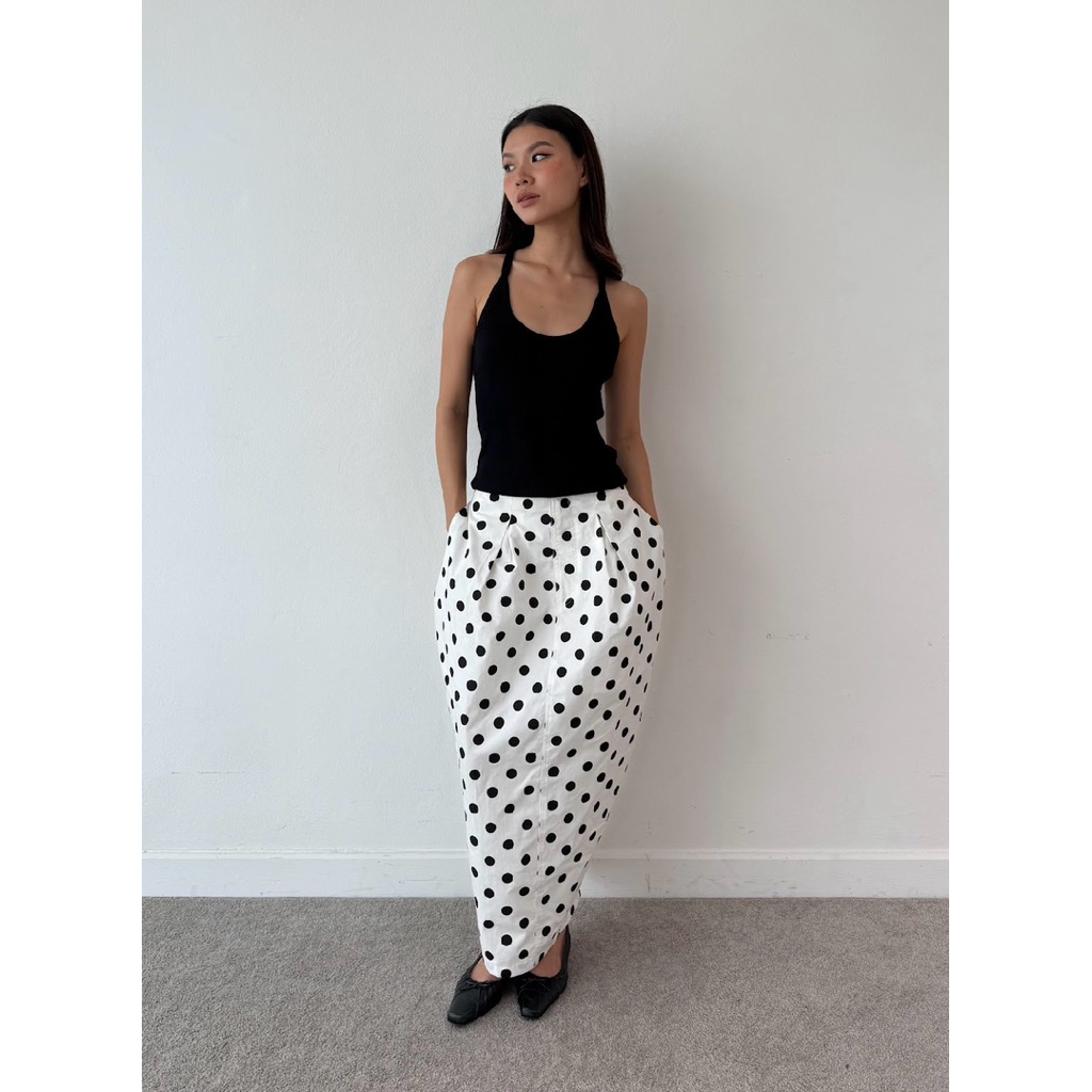 ZTNpolka1537-Sk NATURAL DYED POLKA BALLOON SKIRT