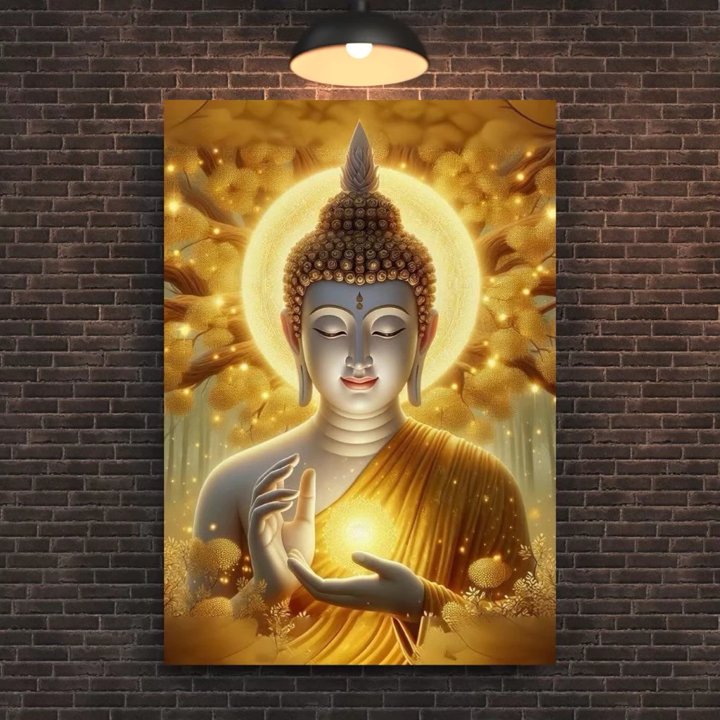 กรอบลอยไวนิล รูปพระพุทธเจ้า ตกแต่งบ้านและห้องพระ