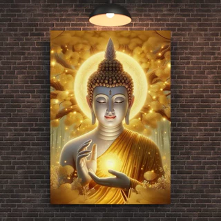 กรอบลอยไวนิล รูปพระพุทธเจ้า ตกแต่งบ้านและห้องพระ