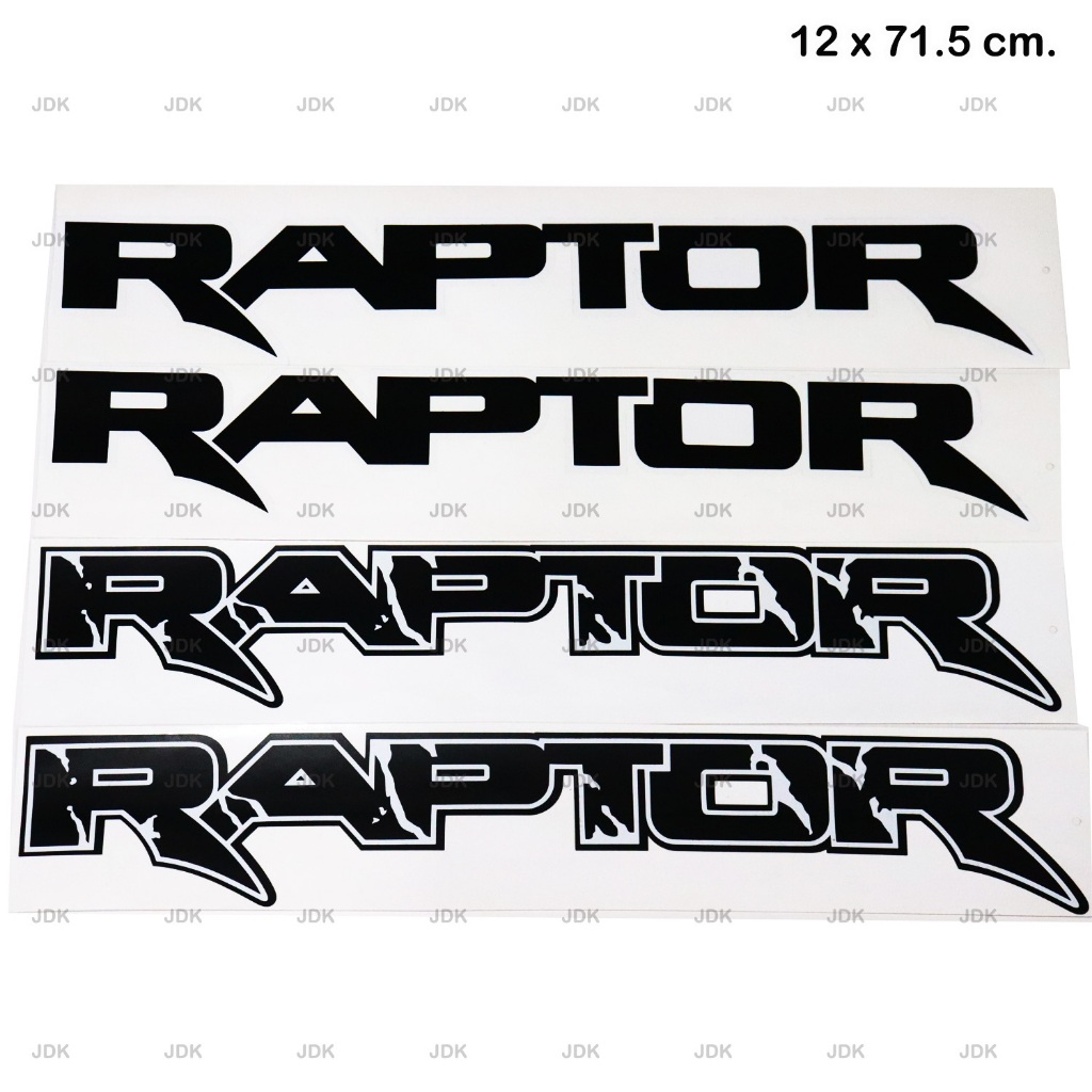 1 คู่ sticker RAPTOR สติ๊กเกอร์ ติดข้างรถ แต่งรถ ขนาด 12 x 71.5 cm. สำหรับ เรนเจอร์ แร็พเตอร์ RANGER RAPTOR