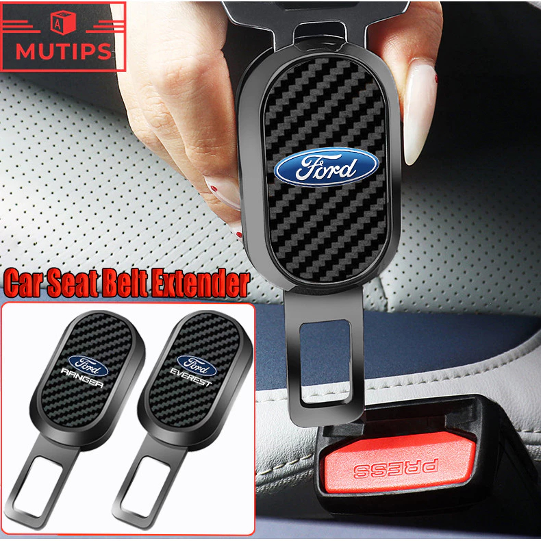Ford เข็มขัดนิรภัย ส่วนขยาย หัวเข็มขัด คาร์บอนไฟเบอร์ หัวเข็มขัดนิรภัยรถยนต์ ตัวลดเสียง Ranger Raptor Everest Fiesta Foc