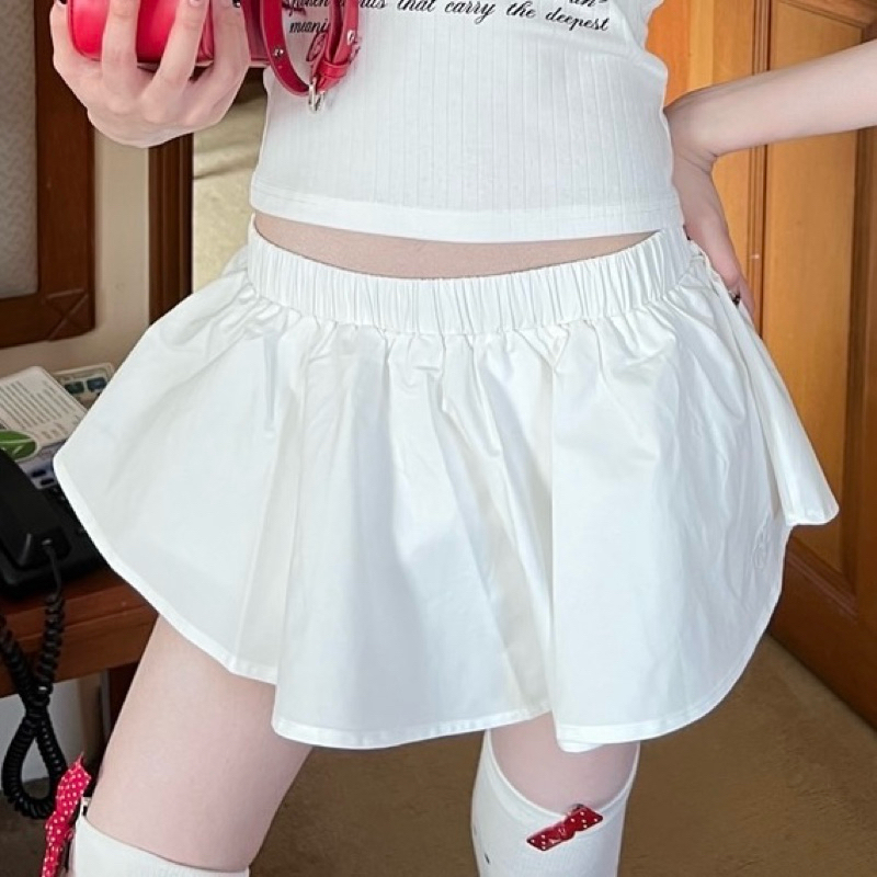 (New in pack) Cintage♡ CT2077 กางเกงขาสั้นpumpkin9003 🍒 สี White skort(กระโปรง) Size S/M