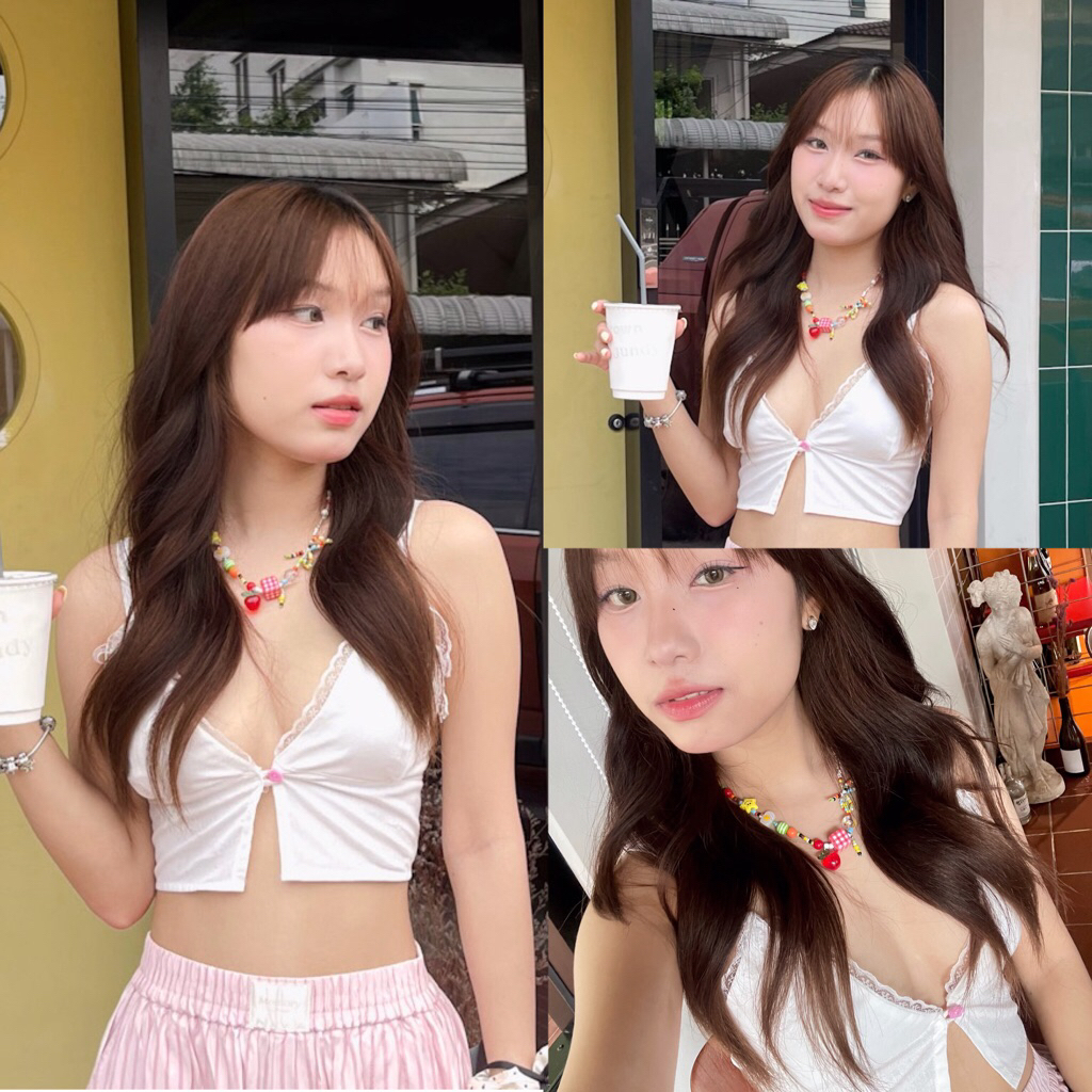 Sodsai.bkk | Candy’s girl เสื้อสายเดี่ยวแต่งลูกไม้น่ารักมากๆ🎀🪞✨