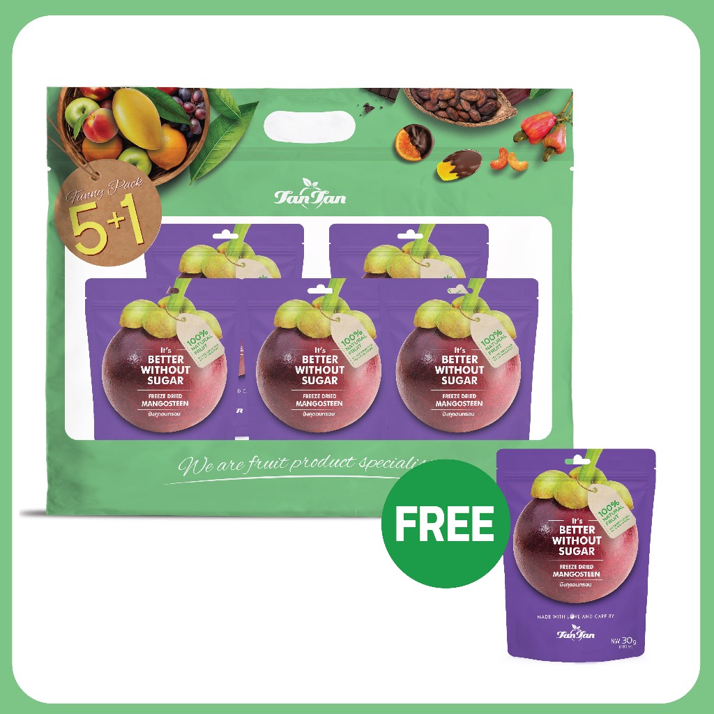 TAN TAN Freeze Dried Mangosteen Set 5+1 มังคุดอบกรอบ 5แถม1 รูปที่ 5