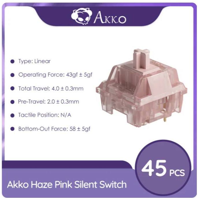 Akko Switch Haze Pink [สวิตช์คีบอร์ดเสียงเงียบ]