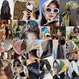 ผ้าโพกผม 2in1 โพกผมได้เป็นผ้าพันคอได้ ขนาด70*70cm พร้อมส่งใน…