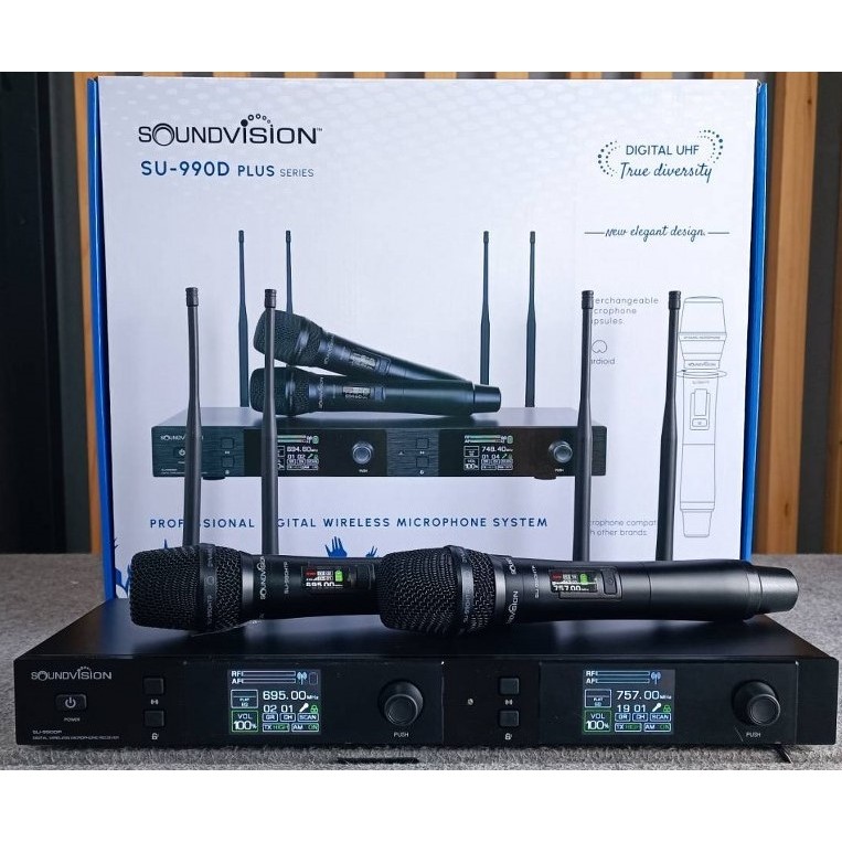 *ส่งฟรี*ชุดไมค์ลอยคู่ ดิจิตอล SOUNDVISION รุ่น SU990D/HTP PLUS Digital Wireless Microphones 180CH
