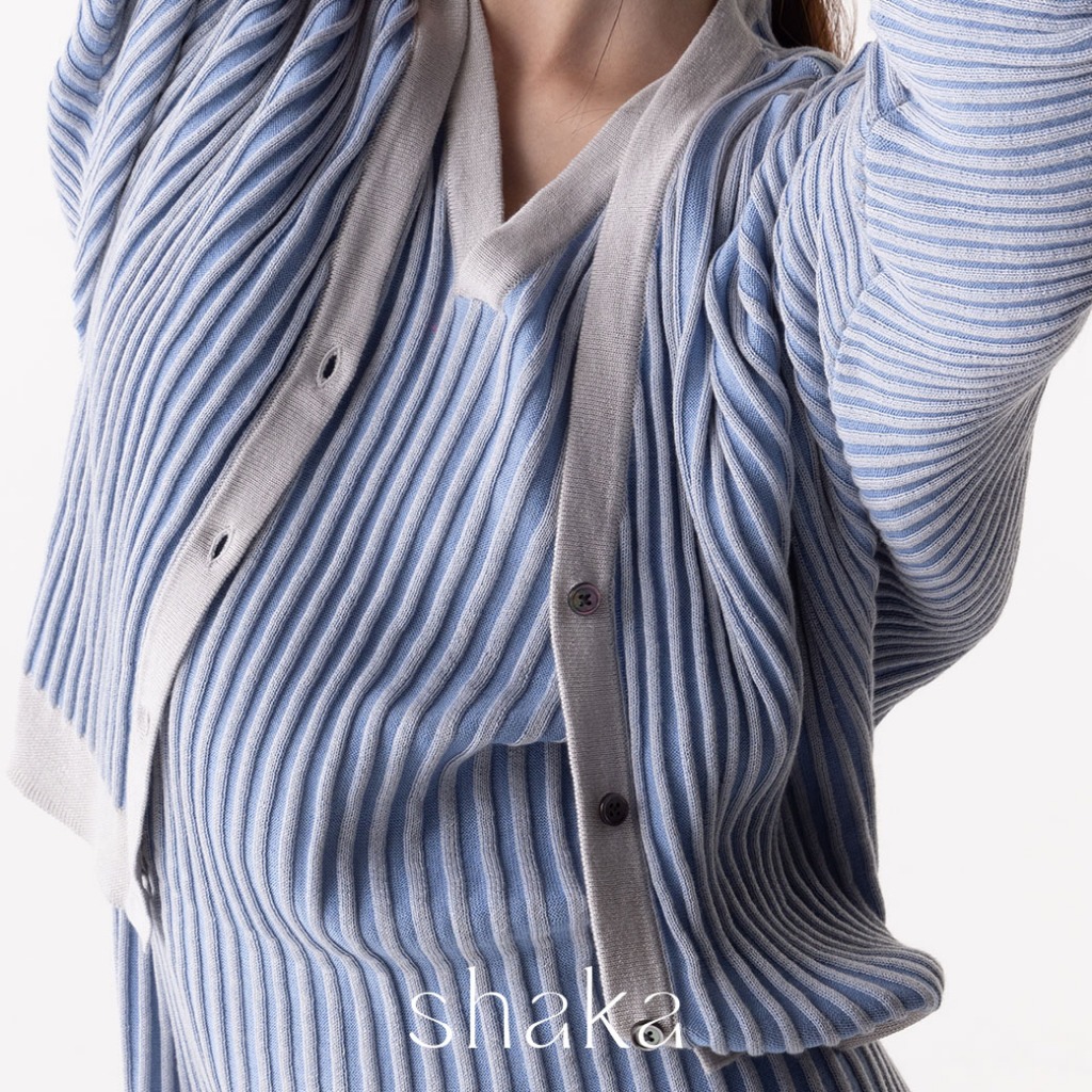 Shaka SS24 Knit Pleat Cardigan เสื้อสไตล์คาดิแกน แขนโดแมน BL-8240212 — صورة 3