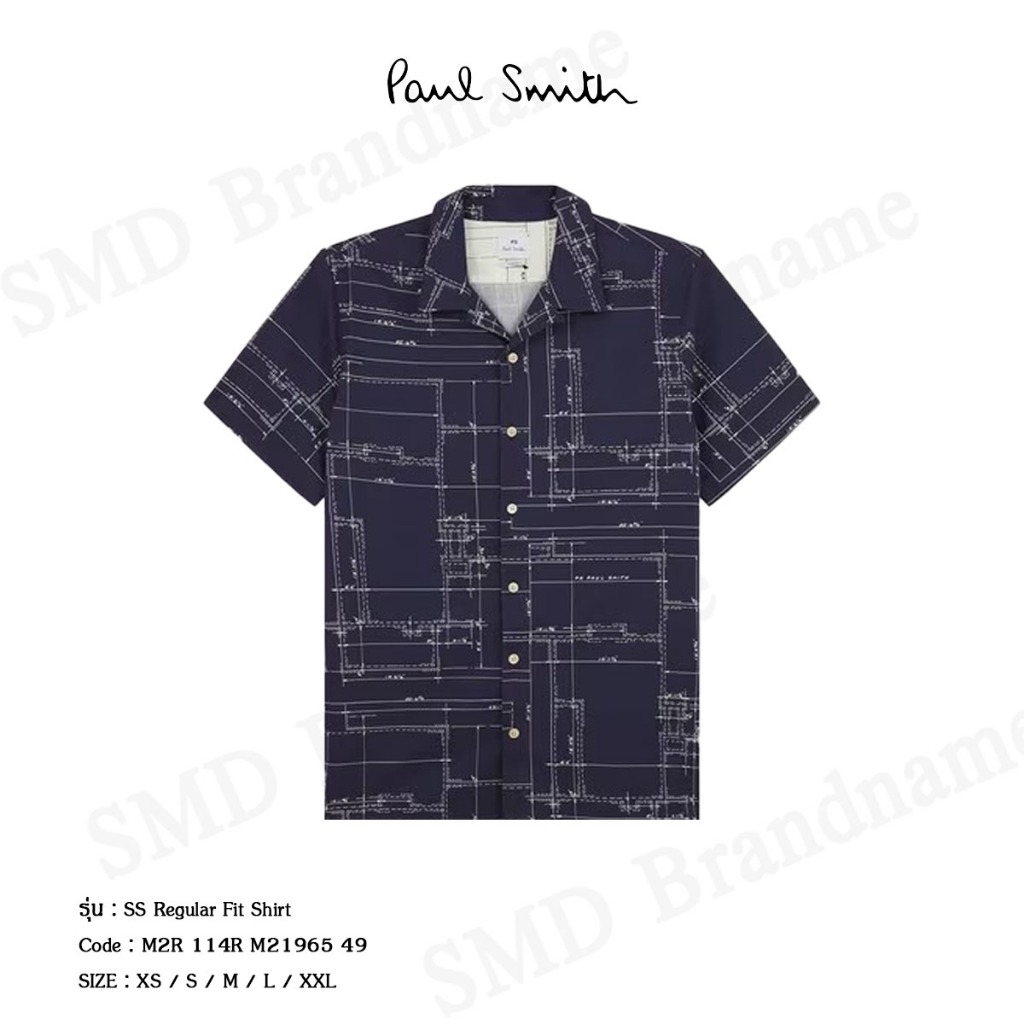Paul Smith เสื้อเชิ้ตแขนสั้นผู้ชาย รุ่น SS Regular Fit Shirt Code: M2R 114R M21965 49