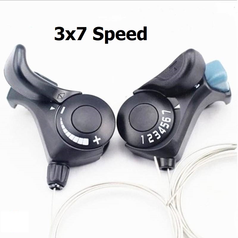 ชุดเกียร์จักรยาน มือเกียร์ แบบกด 3x7 Speed สําหรับจักรยาน อะไหล่จักรยาน