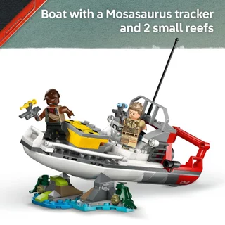 LEGO Jurassic World 76974 Brick-Built Mosasaurus Boat Mission (858pcs.), Building Blocks, Kids Toy