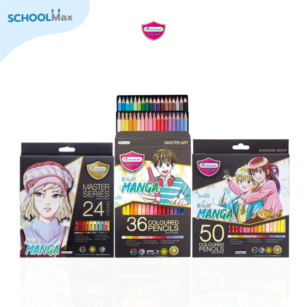 สีไม้มาสเตอร์อาร์ต สีไม้มังงะ 24สี/36สี/50สี รุ่นมังงะ MANGA Collection Master Art / 1 กล่อง