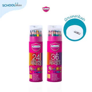 สีไม้มาสเตอร์อาร์ต Premium สีไม้ 1 หัว แท่งยาว 24สี , 36สี รุ่น กระบอก Master Art / 1 กล่อง