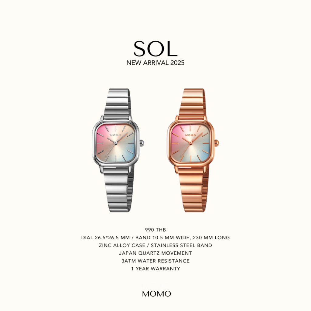 MOMOWATCH - SOL - Women's Watch - นาฬิกาข้อมือผู้หญิง ปรับสายเองได้ตามขนาดข้อมือ ไม่ต้องตัดสาย
