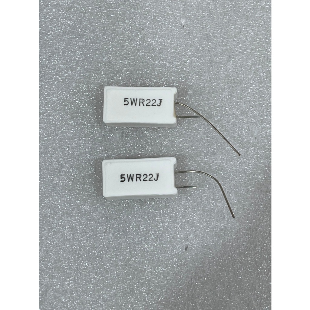 0.22R 5W 5% R22J Ceramic R DIP-2 ( 1 ชุด มี 5 ตัว )