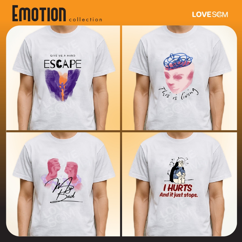 Love Som - เสื้อยืดสกรีนลาย Emotion - Unisex