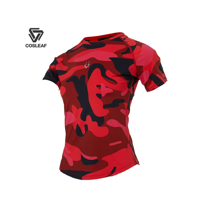 Cosleaf เสื้อออกกำลังกายคอกลมจ็อกกิง ทรงสลิมฟิตQuick Dryผ้าเบาสบายผิวยืดหยุ่นดีคล่องตัวทุกกิจกรรมพร้อมส่ง