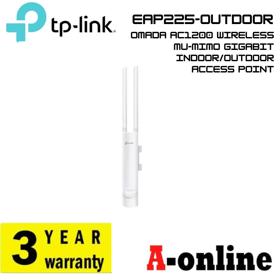 TP-Link EAP225 Outdoor Omada AC1200 Wireless MU-MIMO Gigabit Indoor/Outdoor Access Point