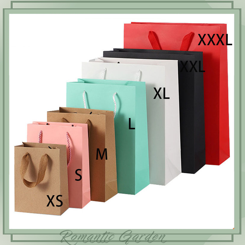 กระเป๋ากระดาษคราฟท์ที่จับเชือกธรรมดา กระเป๋ามือถุงของขวัญ กระเป๋ากระดาษต่อ